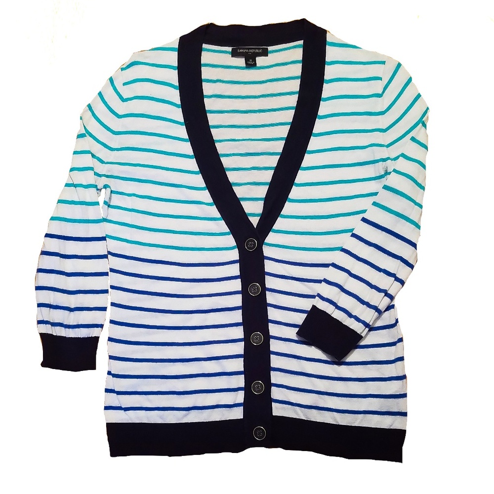 Banana Republic Spring Sweater Aqua Navy